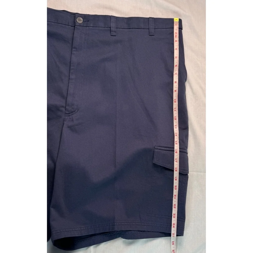 Haggar Big & Tall Cotton Cargo Shorts Mood Indigo Blue 50W NEW